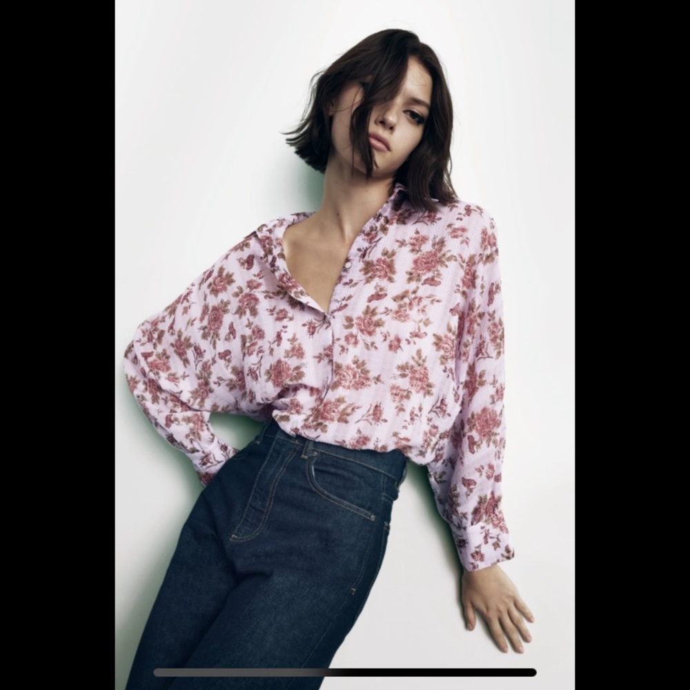 Zara Floral Print Blouse